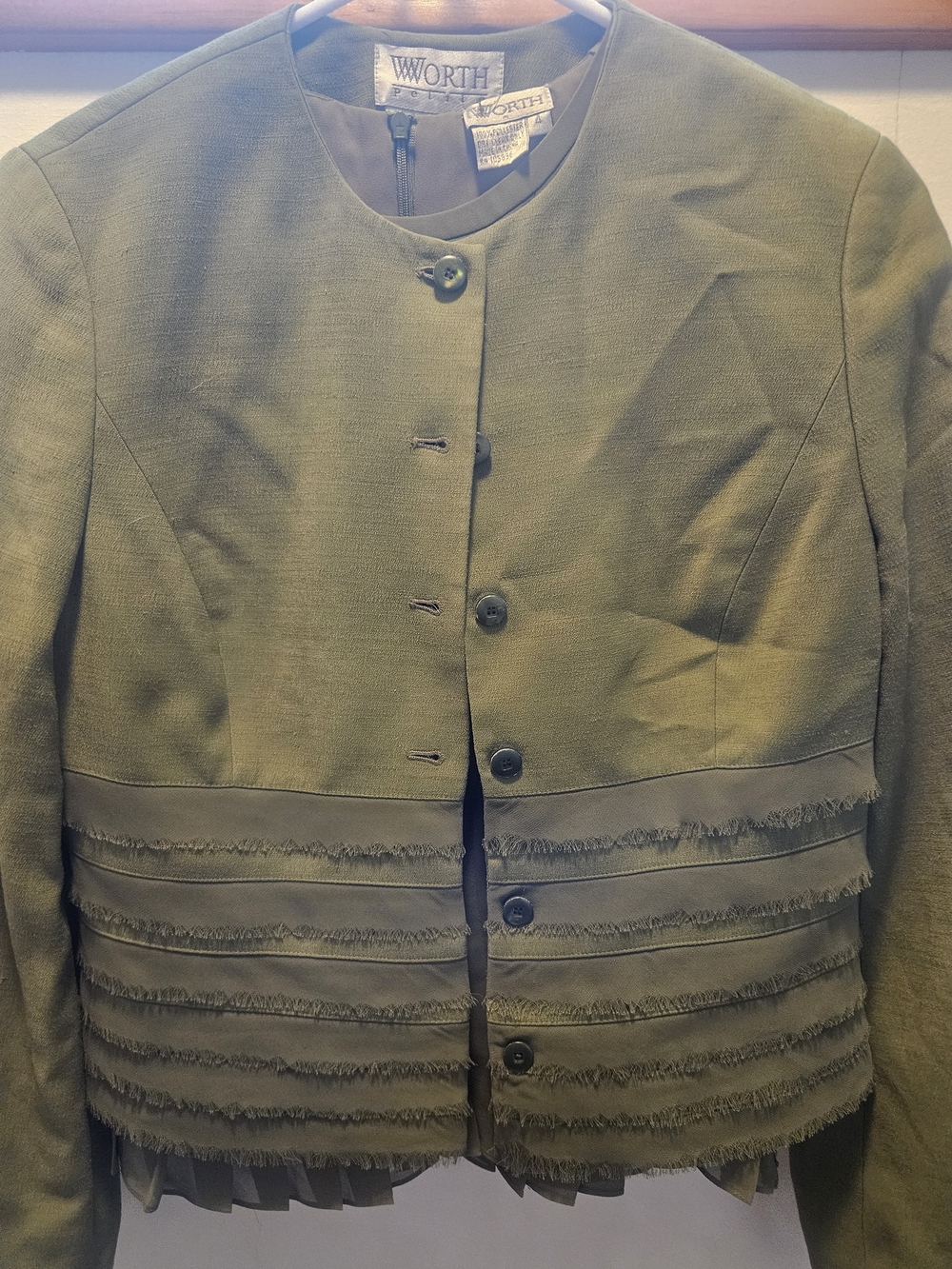 Worth Olive Green Sleeveless Pleated Top